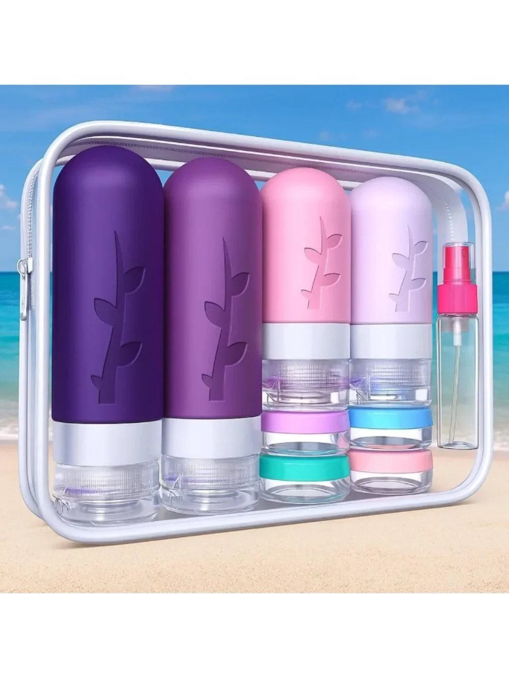 Leak Proof Silicone Travel Bottles - TSA Approved Toiletry Containers for